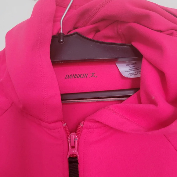Danskin Vibrant Pink Full Zip Jacket with Hood L - Picture 4 of 8